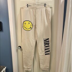 NIRVANA Cream Fleece Sweatpants